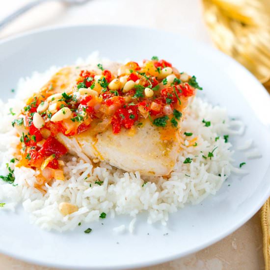 Mahi Mahi with Roasted Pepper