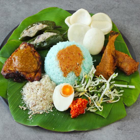 Blue Rice Salad (Nasi Kerabu)