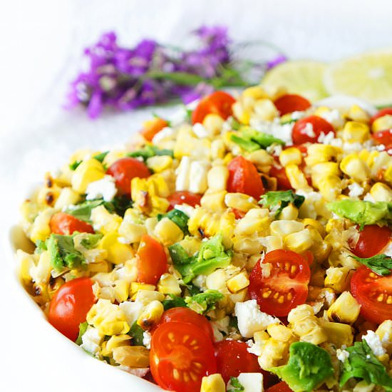 GRILLED CORN, TOMATO & AVOCADO SALA