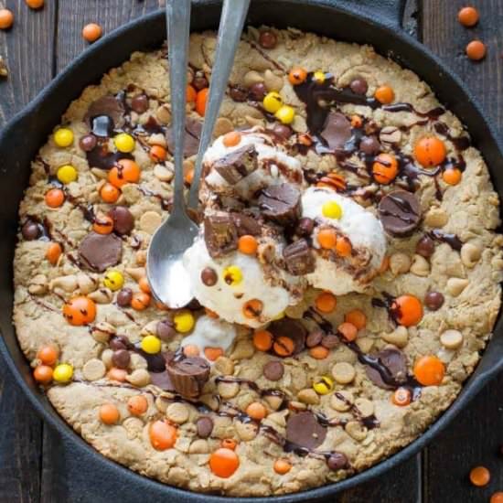 Peanut Butter Skillet Cookie