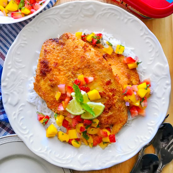 Pan Seared Fish with Fruit Salsa