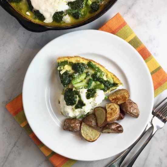 Asparagus Frittata with Burrata