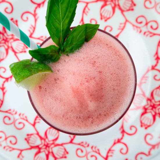 watermelon basil vodka cooler