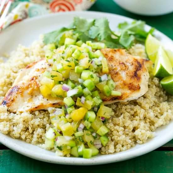 Grilled Chicken w/ Pineapple Salsa
