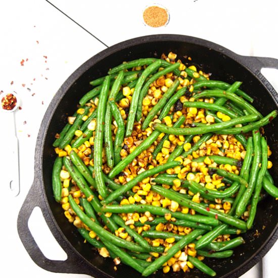 Caramelized Corn with Green Beans