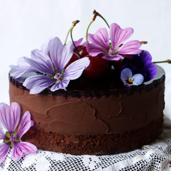 Cherry Chocolate Mousse Cake