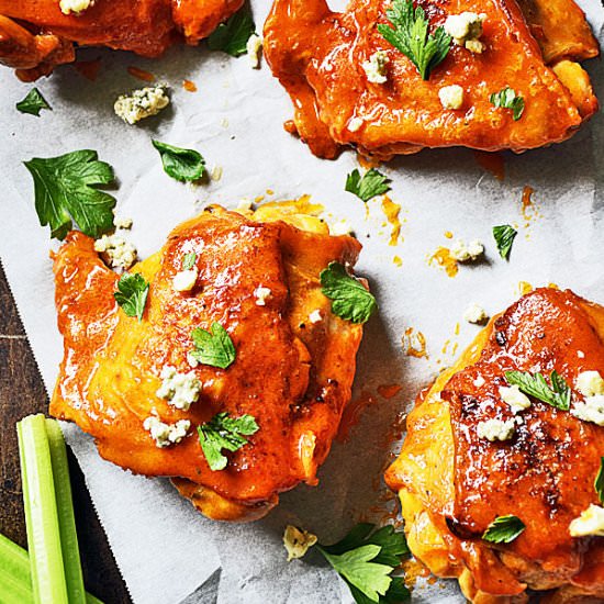 Baked Buffalo Chicken Thighs