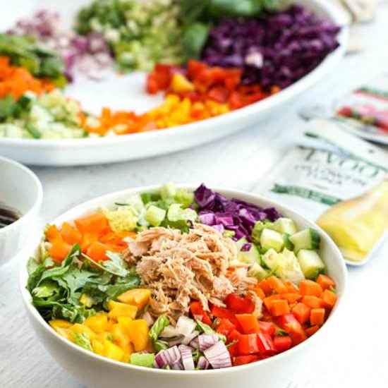 Low Carb Tuna Spring Roll Salad