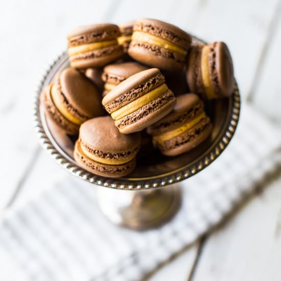 Chocolate Peanut Butter Macarons