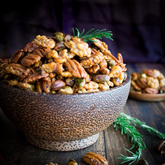 Stove Top Rosemary Party Nuts