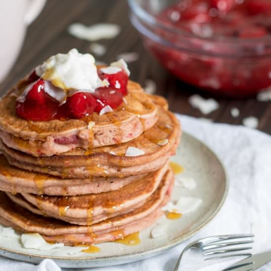 Whole Wheat Strawberry Pancakes