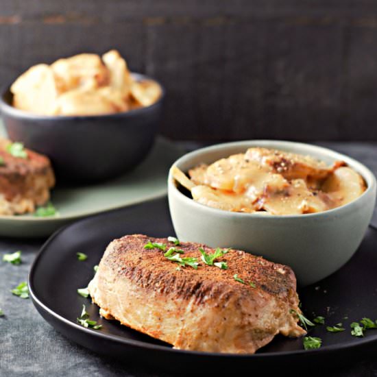 Crockpot Pork and AuGratin Potatoes