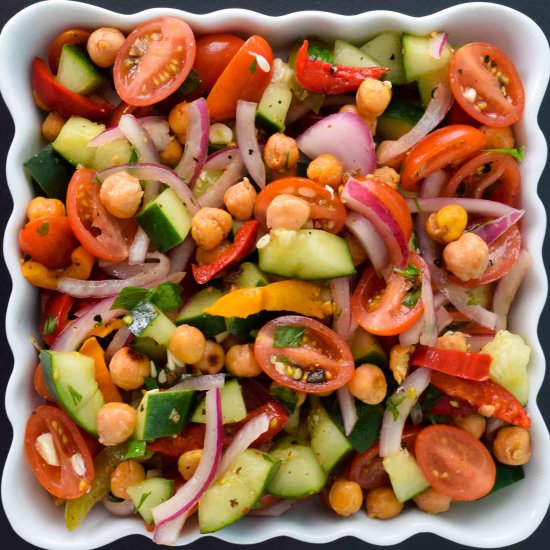 Roasted Chickpea Panzanella Salad
