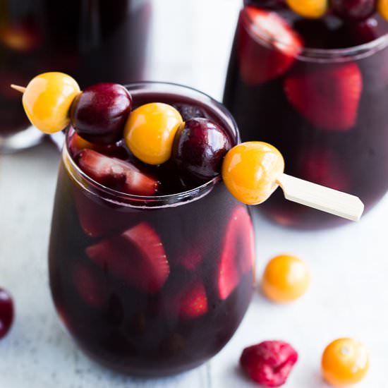 Berry Cherry Kombucha Sangria