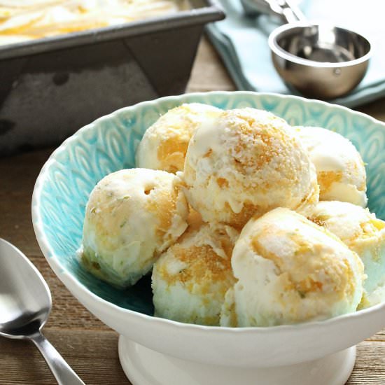 NO-CHURN MANGO LIME SWIRL ICE CREAM