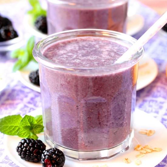 Blackberry Oatmeal Malted Smoothie