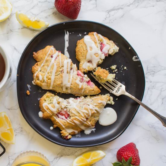 Strawberry Lemon Poppy Seed Scones