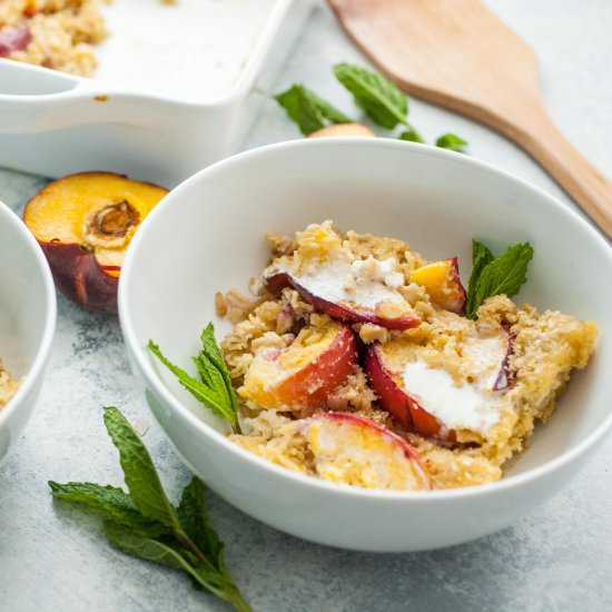 Peaches and Cream Baked Oatmeal