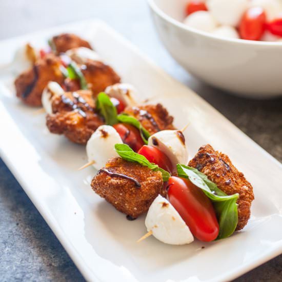 Crispy Chicken Caprese Bites