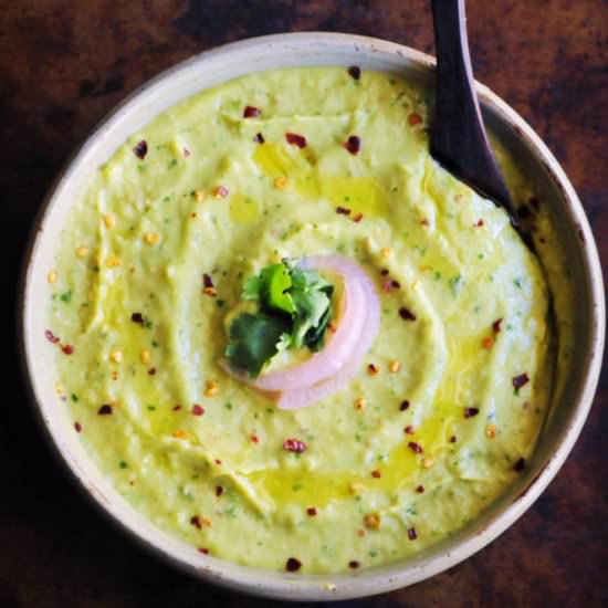 Spicy Cilantro Avocado Hummus
