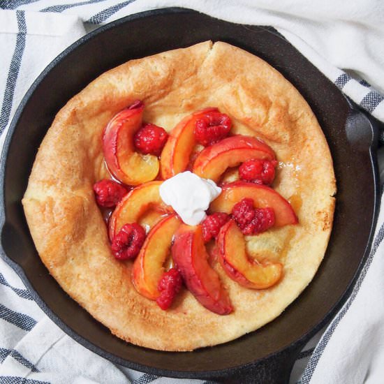 Peach Dutch baby pancake