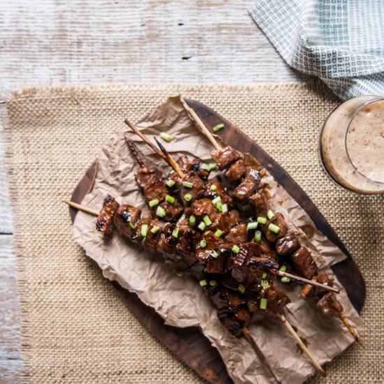 Grilled Mongolian Stout Beef Skewer