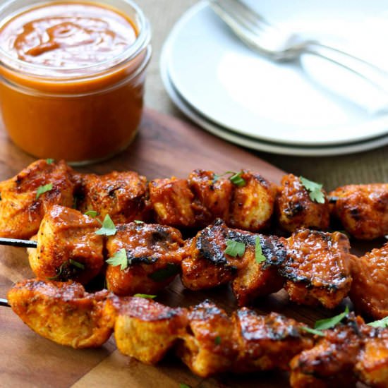 Mango Jalapeno BBQ Chicken Kabobs