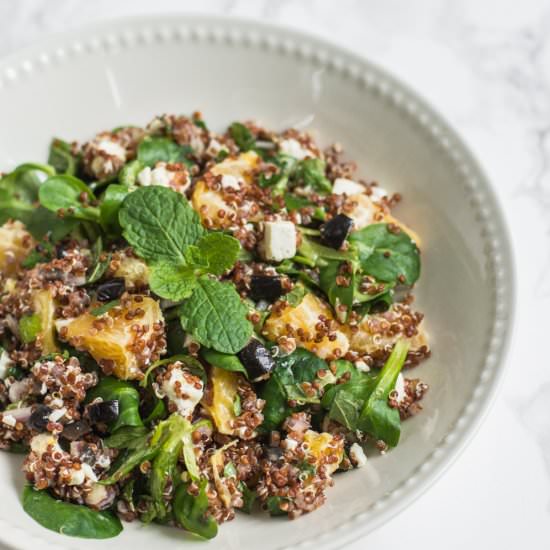 Quinoa Orange Feta Mint Salad