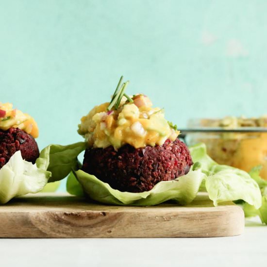 Beet Burger With Mango Salsa