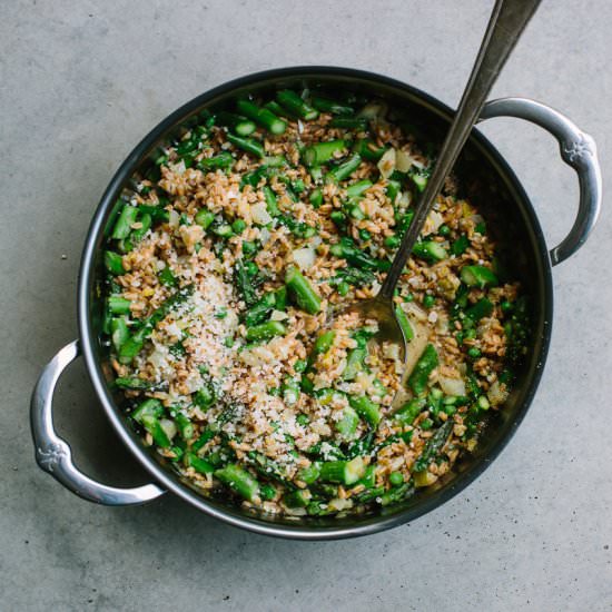 One Pot Spring Green Farro