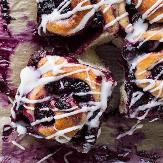Vegan Lemon Blueberry Rolls