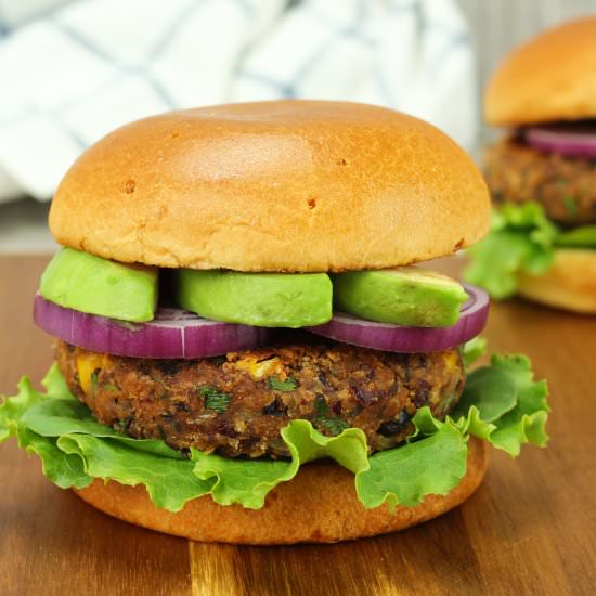 Black and Red Bean Burger