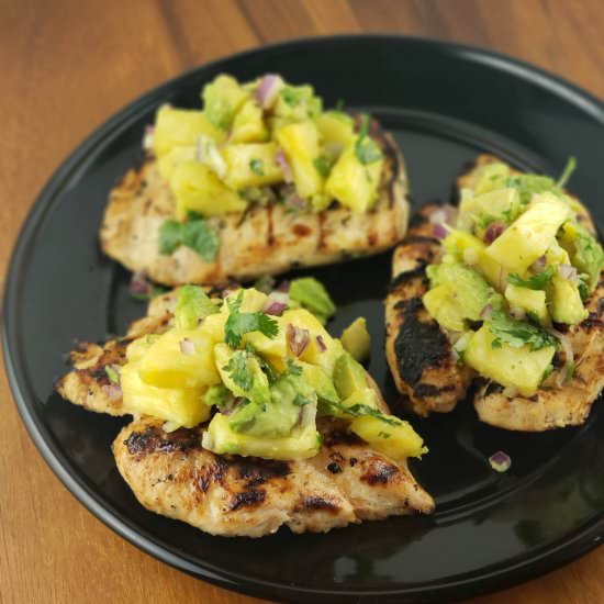 Grilled Chicken with Avocado Salsa