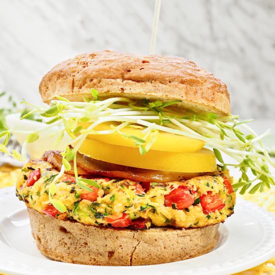 Zucchini Burger with Sriracha