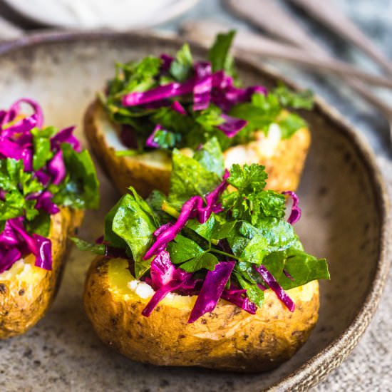 Tender Salad Stuffed Potatoes