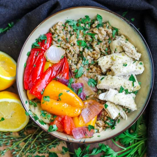 Chicken and Vegetable Farro Salad
