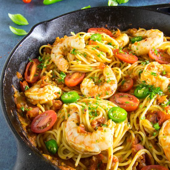 Cajun Shrimp Pasta with Red Sauce