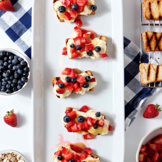 Patriotic Strawberry Bruschetta
