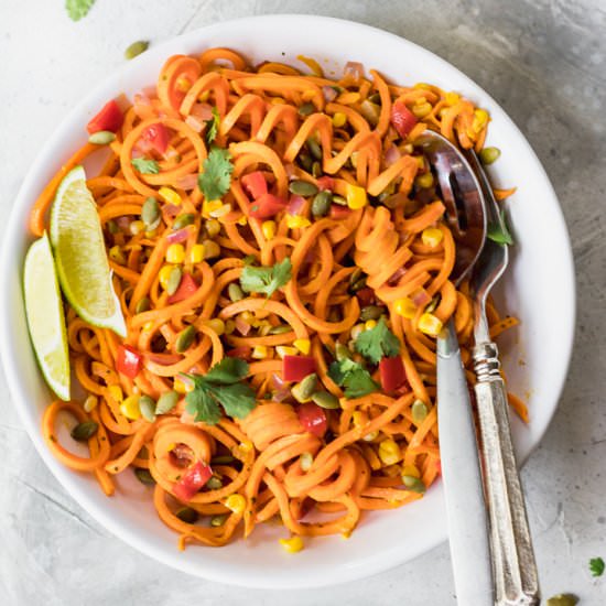 Honey Chipotle Sweet Potato Noodles