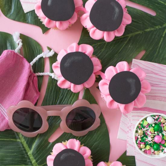 Floral Sunglasses Cupcakes