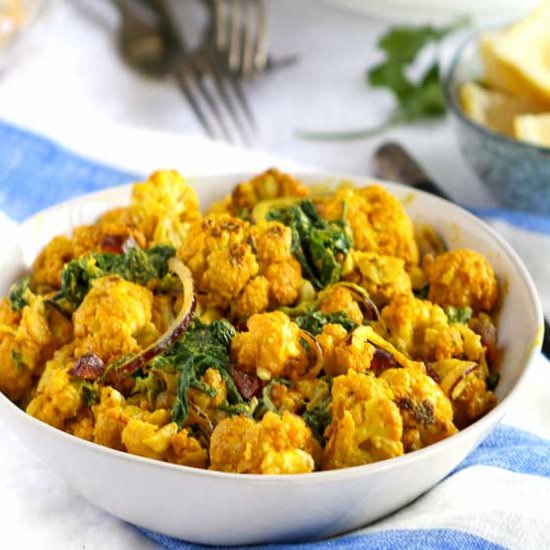 Turmeric Roasted Cauliflower Salad