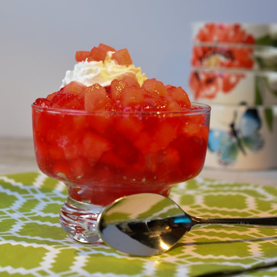 Strawberry Gelatin with Watermelon