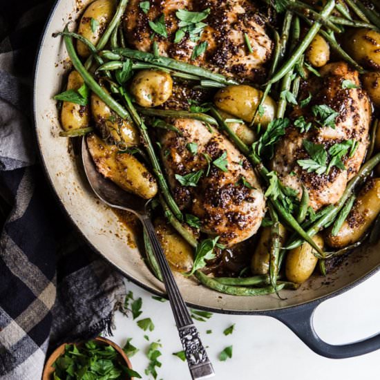 One Pan Honey Chicken and Vegetable