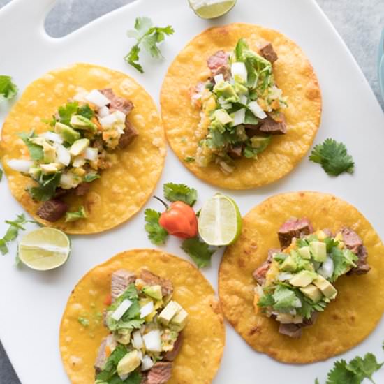 Steak Tacos with Mango Salsa