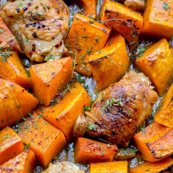 One Pan Chicken and Squash Dinner