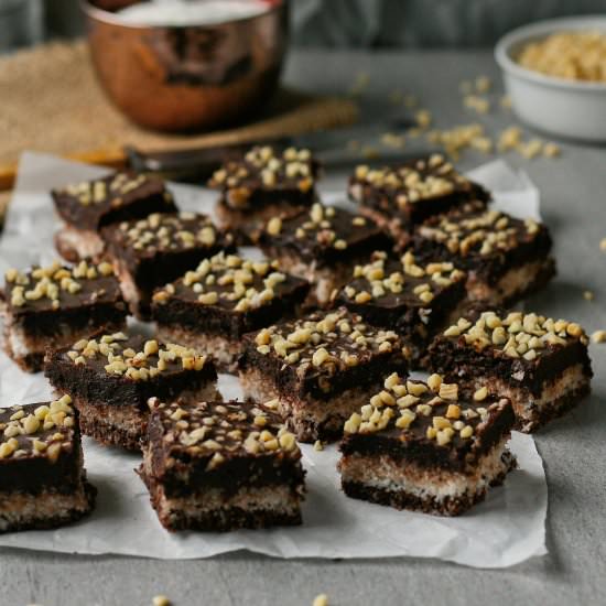 Chocolate coconut squares
