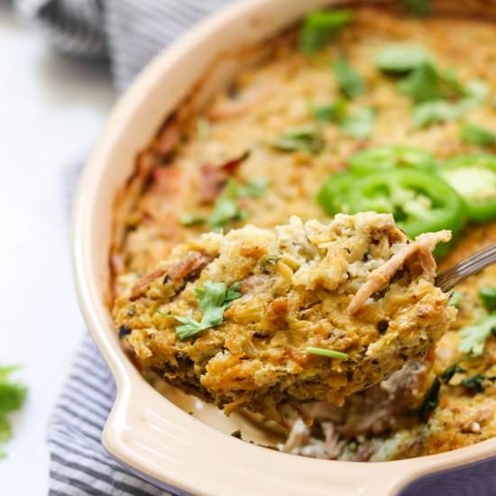 Salsa Verde Pulled Pork Casserole