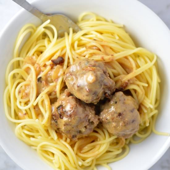 Easy Meatballs in Dijon Gravy