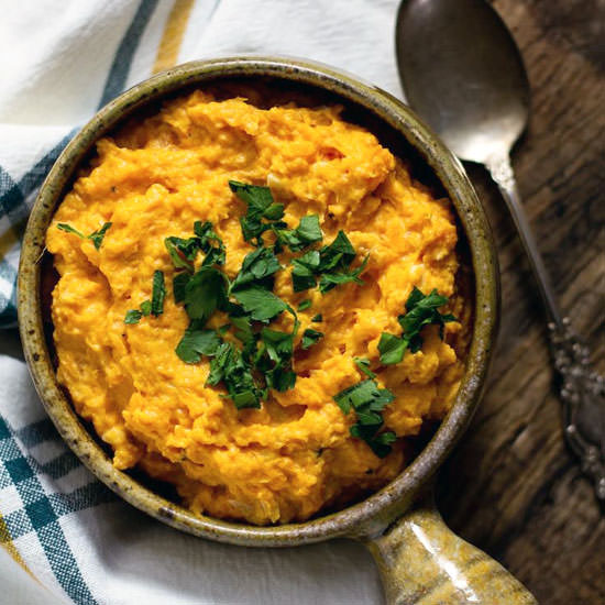Garlic Mashed Sweet Potatoes