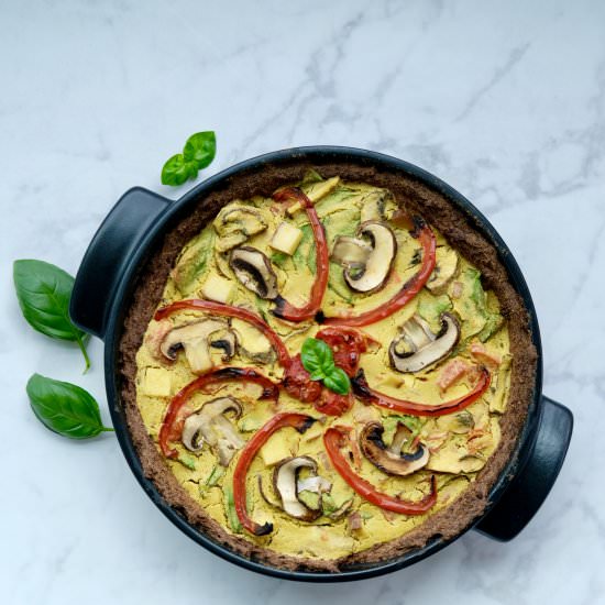 Vegan Quiche with Cauliflower Crust